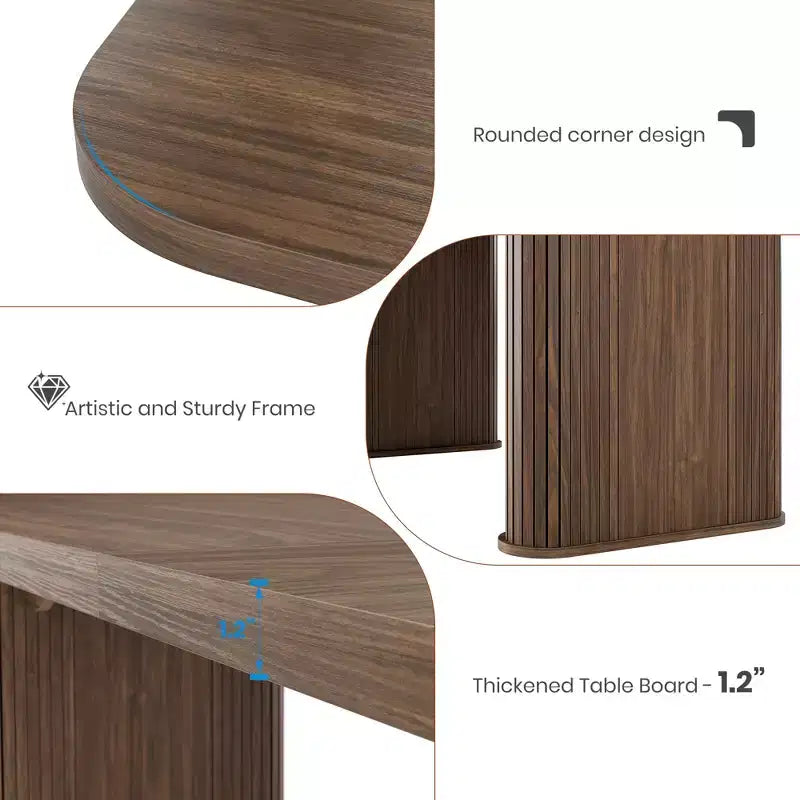 Table de salle à manger de 63 pouces pour 6 à 8 personnes, table de cuisine de style campagnard avec grand plateau, table rectangulaire pour la salle à manger, le salon ou la cuisine
