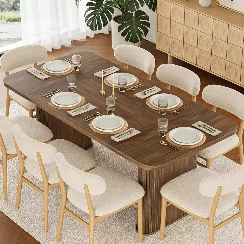 Table de salle à manger de 63 pouces pour 6 à 8 personnes, table de cuisine de style campagnard avec grand plateau, table rectangulaire pour la salle à manger, le salon ou la cuisine
