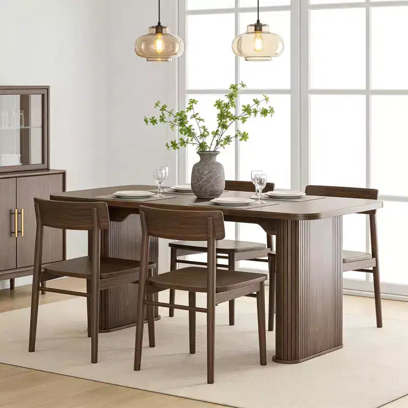 Table de salle à manger de 63 pouces pour 6 à 8 personnes, table de cuisine de style campagnard avec grand plateau, table rectangulaire pour la salle à manger, le salon ou la cuisine