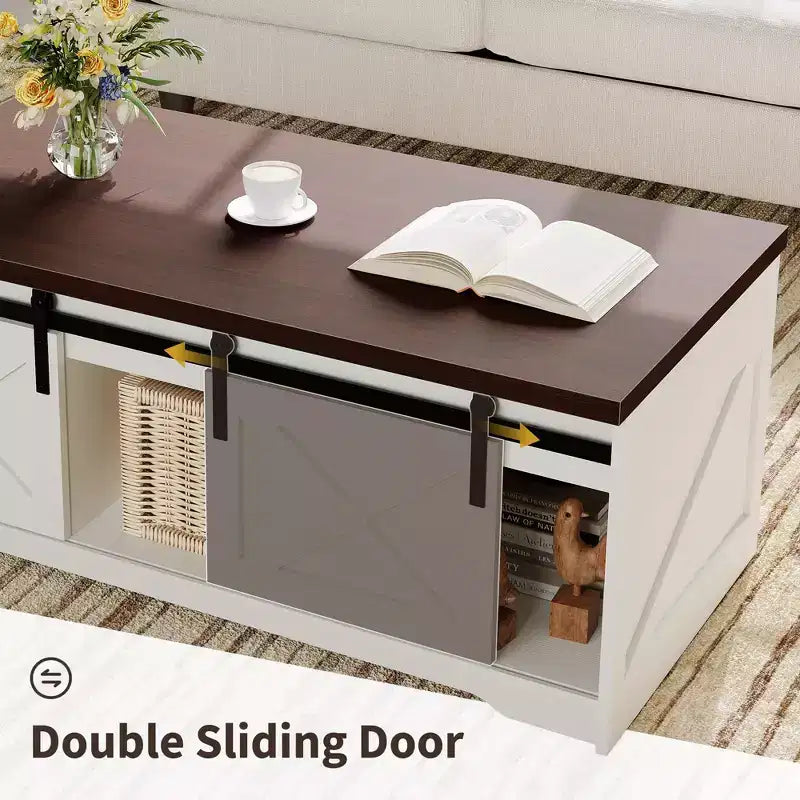 Mesa de centro elevable con almacenamiento oculto, mesa decorativa de estilo rústico para la sala de estar