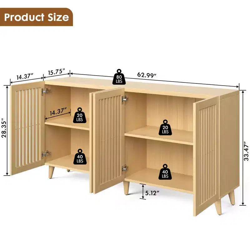 Buffetschrank mit Gittertüren und 4 Türen