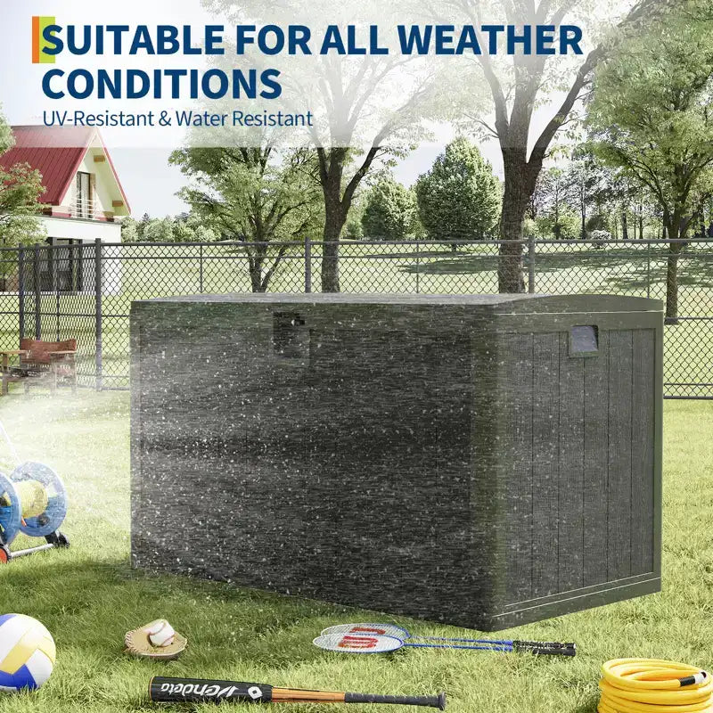 Coffre de terrasse de 130 gallons, rangement extérieur étanche en résine avec couvercle verrouillable, pour coussins de terrasse, outils de jardin et accessoires de piscine, noir