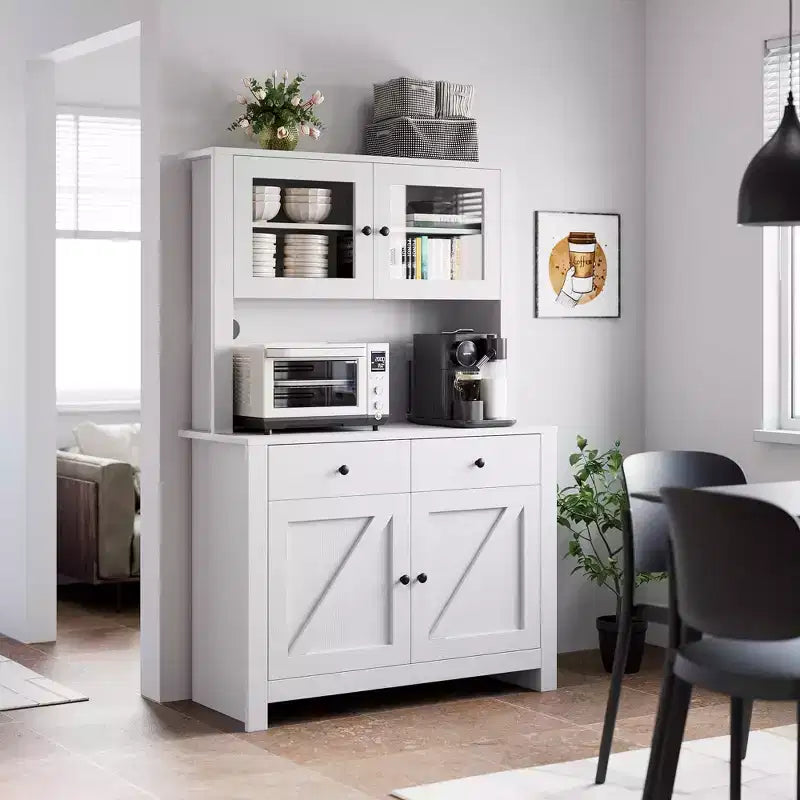 Alacena de cocina moderna, solución independiente de almacenamiento para alimentos, platos y artículos básicos, ideal para organizar el comedor, diseño contemporáneo