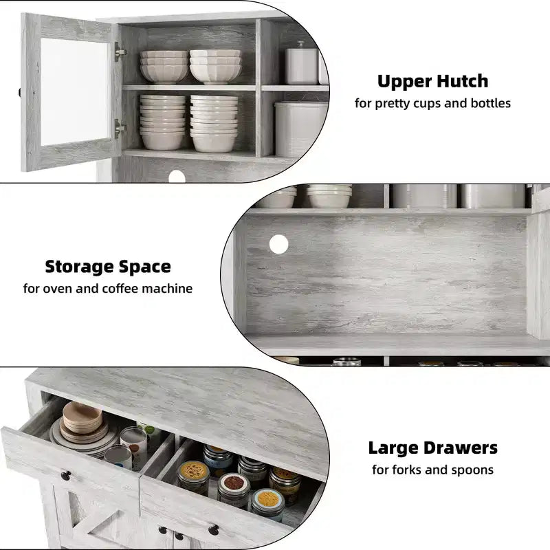 Alacena de cocina moderna, solución independiente de almacenamiento para alimentos, platos y artículos básicos, ideal para organizar el comedor, diseño contemporáneo