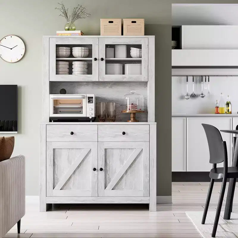 Moderner Küchenvorratsschrank, freistehende Aufbewahrungslösung für Lebensmittel, Geschirr und Basics, ideal für Ordnung im Esszimmer, zeitgemäßes Design
