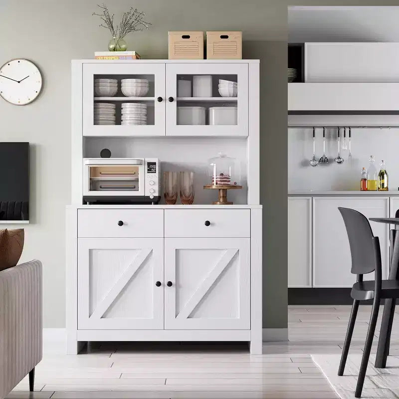 Alacena de cocina moderna, solución independiente de almacenamiento para alimentos, platos y artículos básicos, ideal para organizar el comedor, diseño contemporáneo