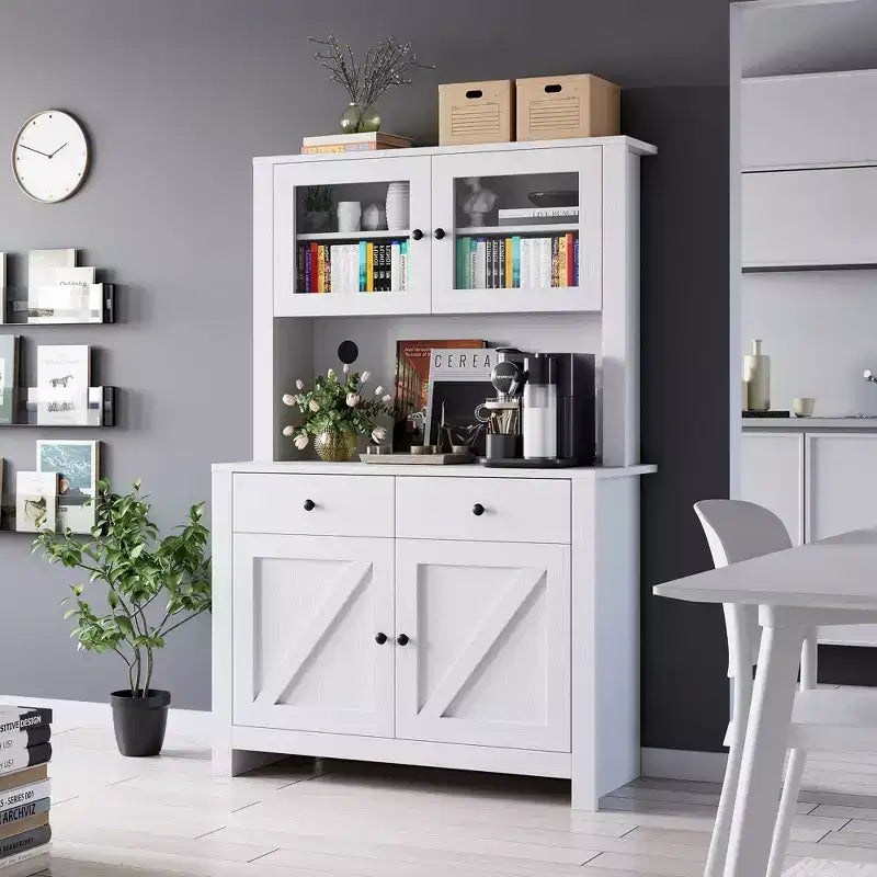 Moderner Küchenvorratsschrank, freistehende Aufbewahrungslösung für Lebensmittel, Geschirr und Basics, ideal für Ordnung im Esszimmer, zeitgemäßes Design